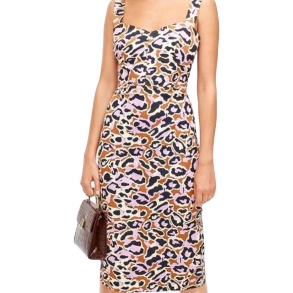 J.CREW CONTRAST-STITCHED SHEATH DRESS IN STRETCH FAILLE ORCHID sz 6 - Picture 1 of 5